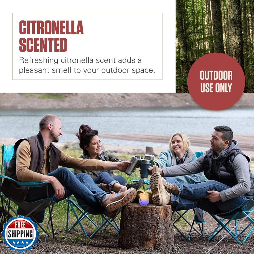 Coleman Color Changing LED Citronella Outdoor Scented Candle, 25+ Hours Burn  - Image 4 of 4
