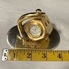 Vintage Casino Spinning Dice Desk Clock Gold Tone Working Quartz Reno Man Cave — photo 10