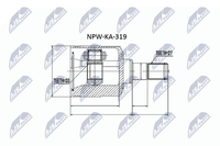 NTY NPW-KA-319 Gelenksatz, Antriebswelle Vorne Rechts FüR Hyundai KIA