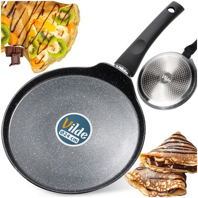 Bratpfanne für Pfannkuchen Crepes-Pfanne Bratpfanne aus Granit BLACK LINE 24 cm