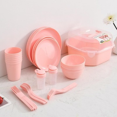 Geschirrset Wiederverwendbares Camp Mess Kit Besteck für Backpacking Dorm