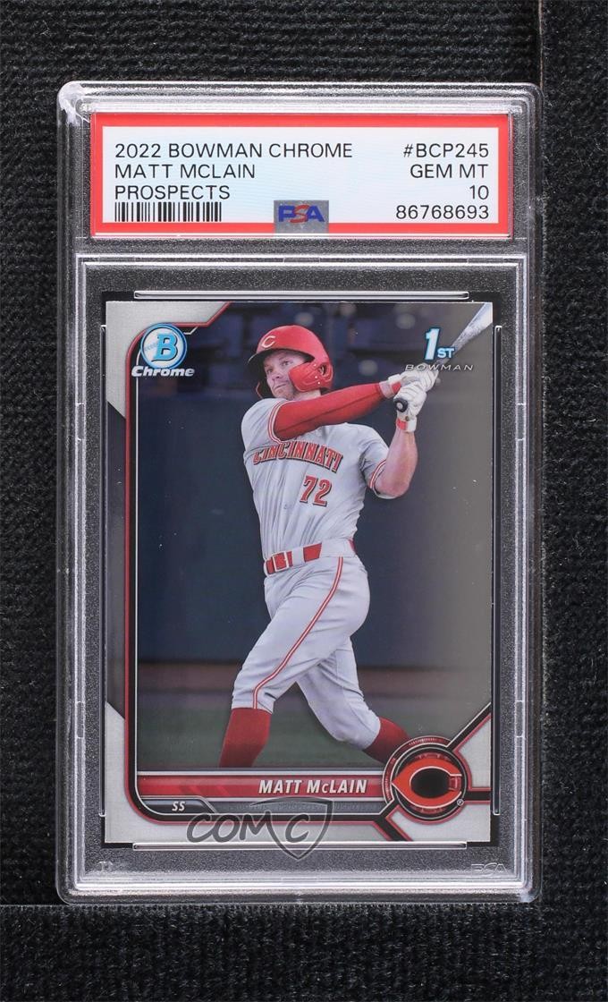 2022 Bowman Chrome Prospects Matt McLain #BCP-245 PSA 10 GEM MT gh4