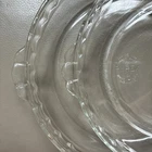 Set of 2 Pyrex Deep Dish Pie Plates Fluted Rim Tab Handles Clear Glass 9" & 9.5"