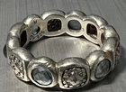 Vintage David Yurman Sterling  Silver  Stone & Diamond   Eternity Band Ring .6.