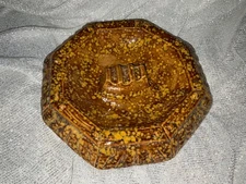 Ceramic Octagonal Ashtray Vintage Ceramic Brown 10.5 Inch See Pics No Chips