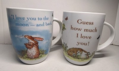 2 Konitz Porzellan Brand Mugs Guess How Much I Love You & Love You To The Moon &
