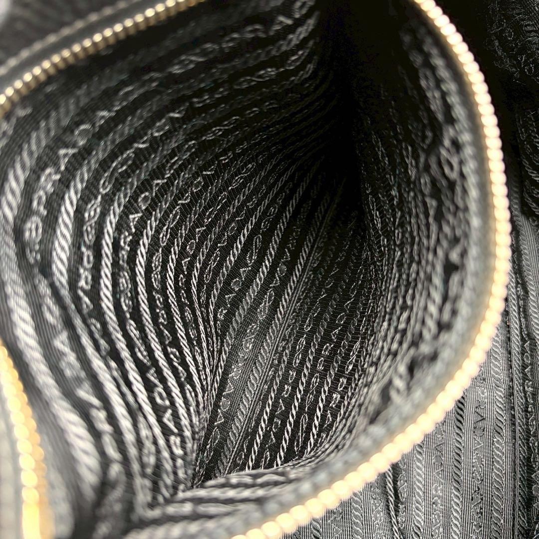 Prada Triangle Logo 2WAY Shoulder Bag Black Nylon Leather Authentic 〇 thumbnail 9