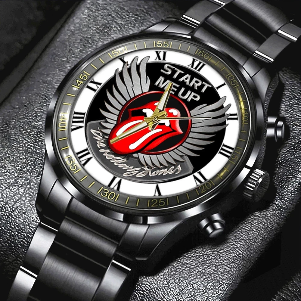 The Rolling Stones Black Stainless Steel Watch