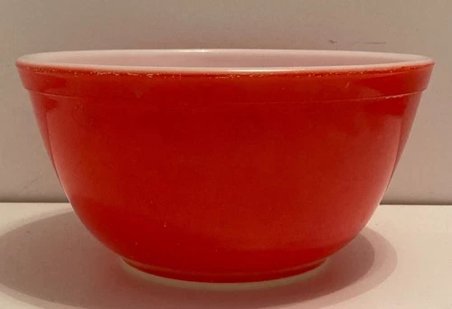 RARE! Vintage Early PYREX Red Mixing Bowl 1-1/2 Qrt Model #402 Medium In The Set