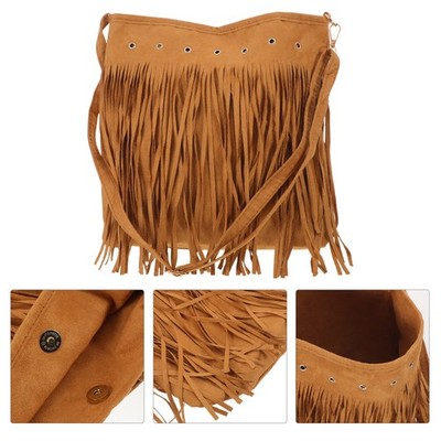 Suede Crossbody Bag Tote Adjustable Strap Messenger for Shopping