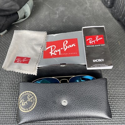 Ray-Ban RB3025 Aviator Flash Lenses Mirror Blue Sunglasses LARGE WORN TWICE VGC
