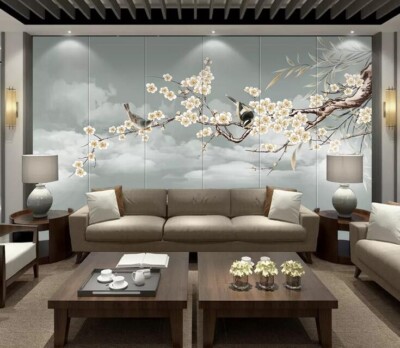 3D Flower Branch Bird ZHUA4118 Wallpaper Wall Murals Removable Self-adhesive Ann