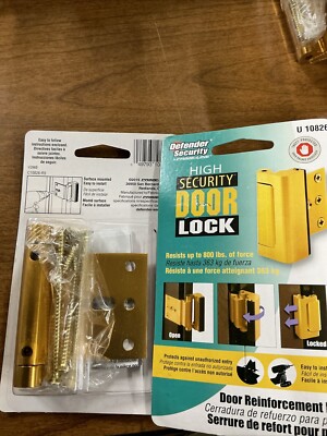 2 Brand New Prime-Line U 10826 High Security Door Reinforcement Locks In Brass