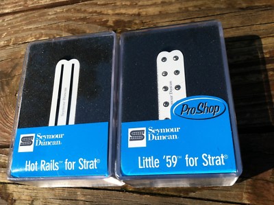 SEYMOUR DUNCAN Hot Rails & Little 59 Strat Pickup Set WHITE SHR-1b SL59-1n