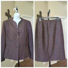 John Meyer Of Norwich 2pc Brown Skirt Suit Size 12 Women's