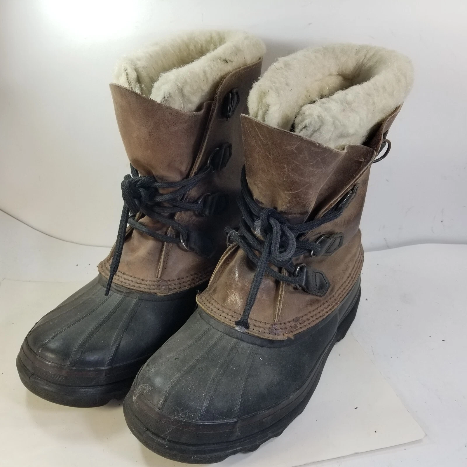Sorel Bighorn Men’s 9 Made In Canada Lace-Up Waterproof Boot w Felt Insert