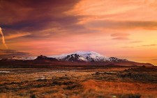 Landscape iceland mountains sunset nature tundra clouds Custom Gaming Mat Desk