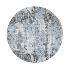 6'1"x6'1" Denser Weave Round Abstract Design Wool & Silk Hand Knotted Rug R66728