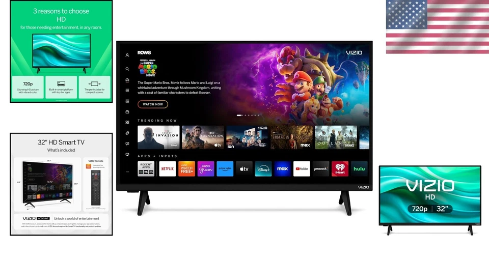 32-Inch HD Smart TV 720p LED with Alexa & Bluetooth - Perfect for Compact Spaces - Image 2 of 4