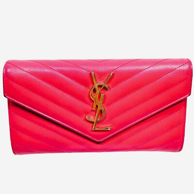 YSL Saint Laurent Hot Pink Portefeuille Envelope Wallet | eBay display picture 1