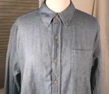 Weatherproof Mens Shirt Extra Large Flannel Button down Blue Pocket Vintage