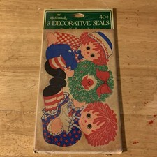 1970's Vintage Halmark Raggedy Ann And Andy Stickers 3 Pack