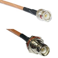 RG400 BNC MALE to RP-TNC FEMALE BULKHEAD RF Cable FAST-SHIP LOT