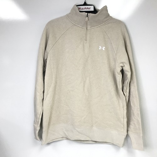 Under Armour Women's Quarter-Zip Training Top in Oatmeal Beige Size S