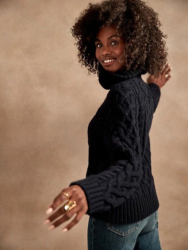 Banana Republic S Cable-Knit Turtleneck 