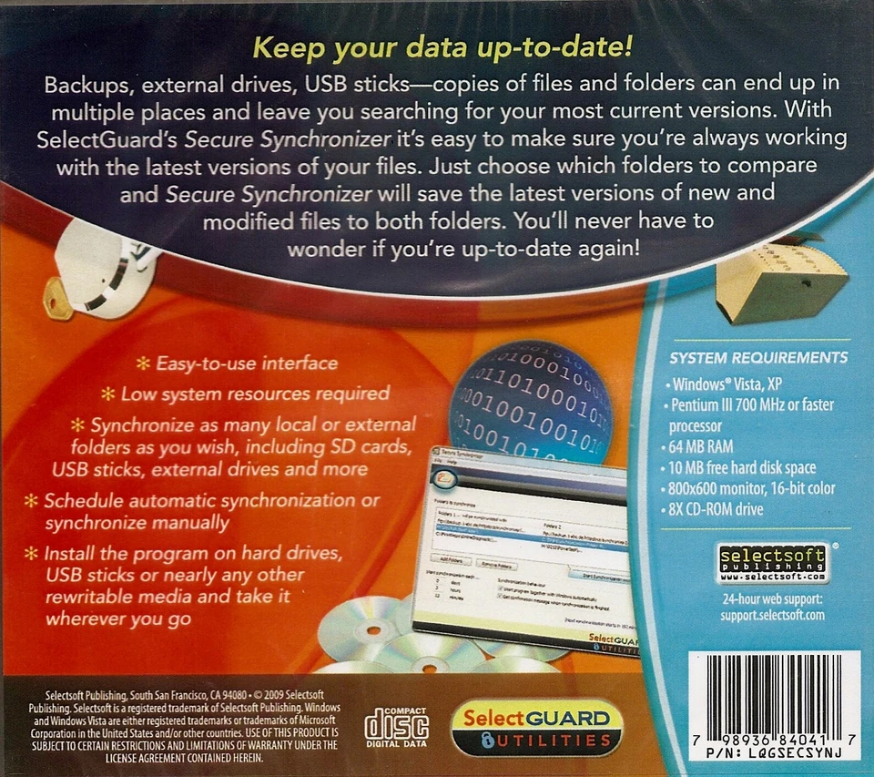 SelectGuard Secure Synchronizer * PC Windows 10 / 8 / 7 / Vista XP * Brand New - Image 2 of 2