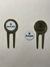 (1) Rolex Golf Divot Tool & (1) Rolex 1" Flat Coin Style Golf Marker - A Beauty!