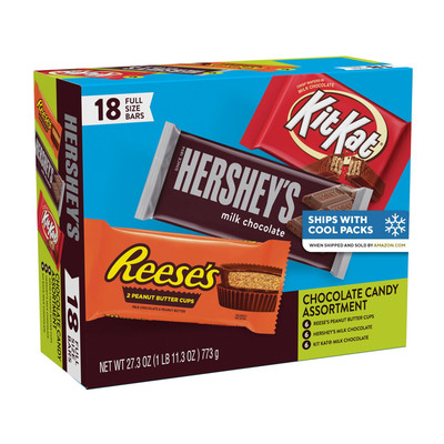 , KIT KAT and REESE'S Assorted Milk Chocolate Candy Variety Box, 27.3 Oz (18 Cou