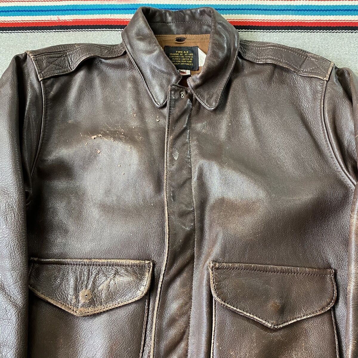 Avirex Flight Bomber Type A-2 USAAF Brown Leather Jacket Avirex Flight Bomber Type A-2 USAAF Brown Leather Jacket