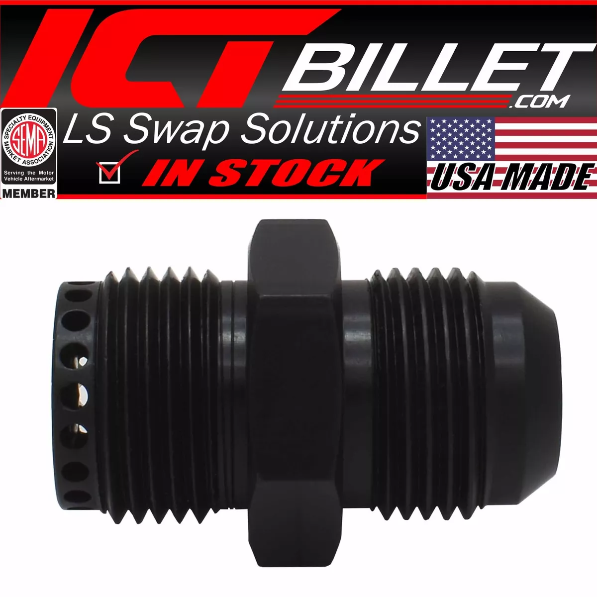 Valve Cover Baffle Fitting 12AN ORB Black Anodized eBay