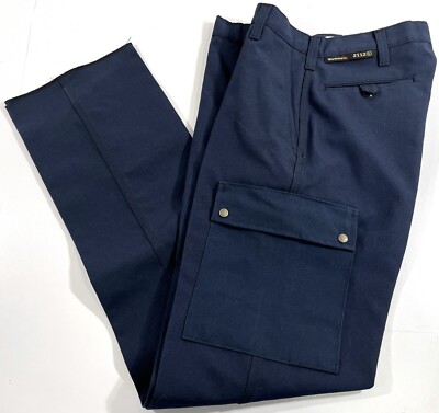 NEW MENS 32x35 WORKRITE FIRE RESISTANT NOMEX IIIA FULL CUT CARGO PANTS FP52 NAVY