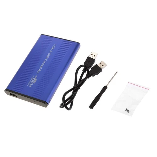 USB2.0 IDE External 2.5" SSD HDD Hard Drive Enclosure Laptop Disk Case Blue