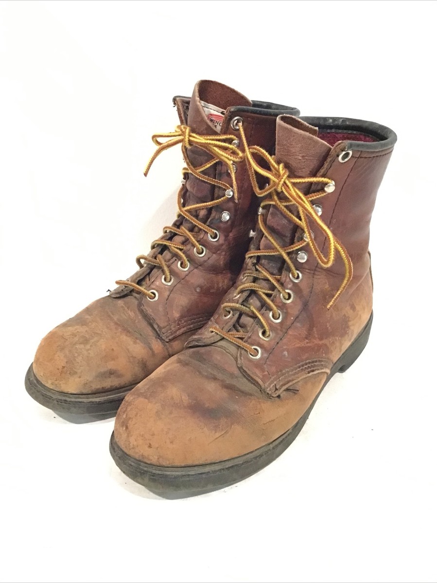 Red Wing Steel Toe Supersole Work Boots USA Brown Leather Mens 5 D