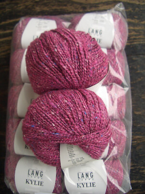 12 x  50 g KYLIE LangYarns  Col. 66 fuchsia-Baumwolle Seide Naturgarn