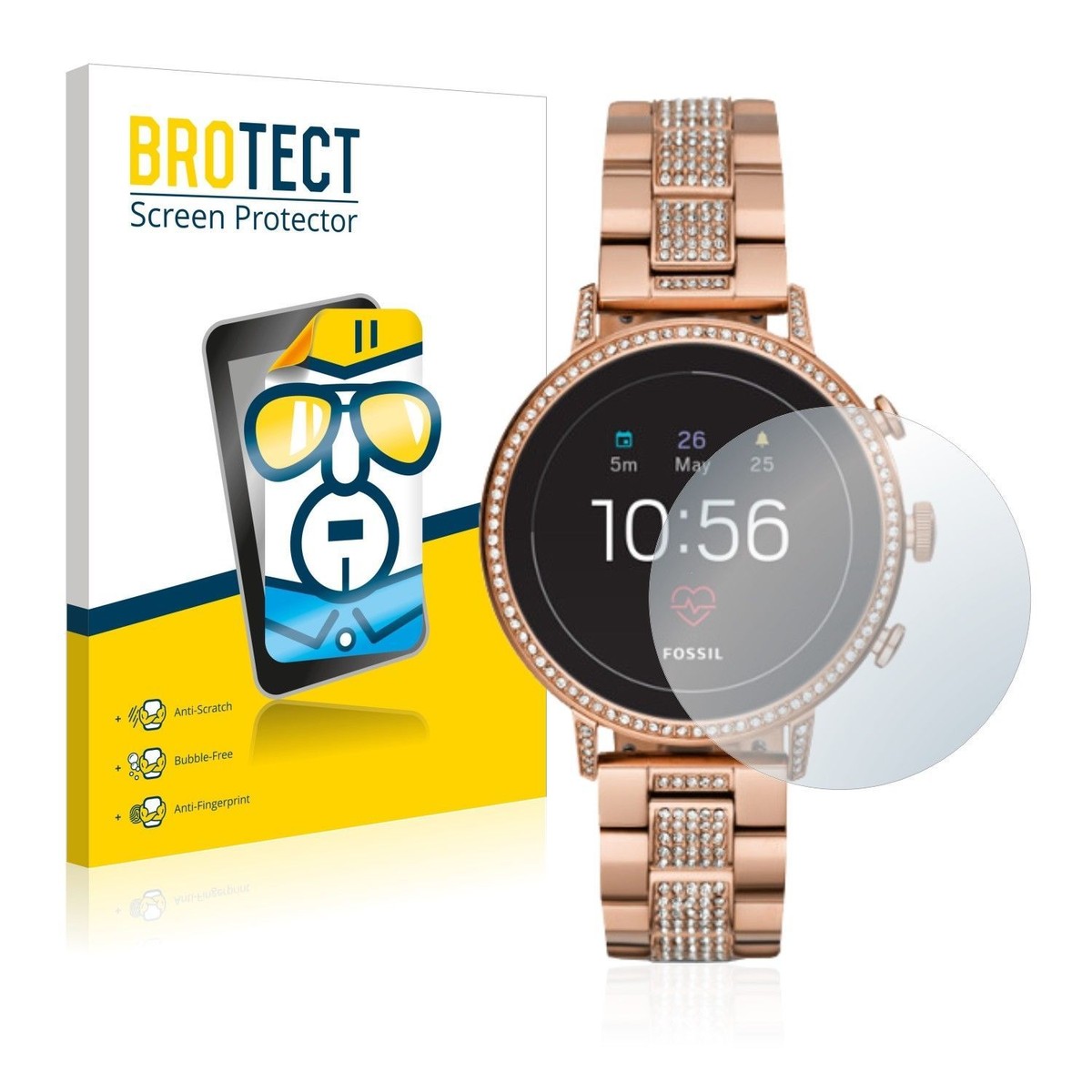 Fossil Q Venture HR 2x BROTECT® HD-Clear Screen Protector