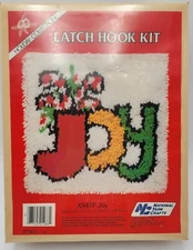 1982 National Yarn Crafts New/Old Stock Latch Hook Kit #X947P-Joy 12x12 NO HOOK