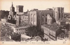 Postcard Avignon Le Rhone et le Palais des Papes Hotel France RPPC Real Photo