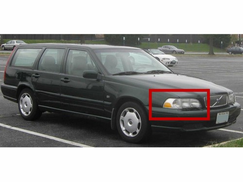 V70/XC70 96-00 Guide LED Halo Projector W/Corner Lamp Headlight BK for VOLVO RHD - Picture 7 of 7