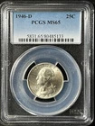 1946-D  25C Washington Quarter Dollar PCGS MS65   80485133