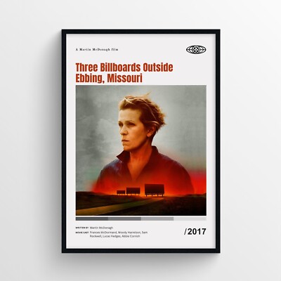 Three Billboards Outside Ebbing, Missouri Movie Poster Print, Wall Art - Unframe