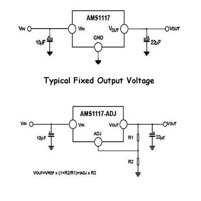 AMS1117 - 3.3V 1.2V 1.5V 1.8V 2.5V 5.0V ADJ Voltage AMS1117 - 3.3V 1.2V 1.5V 1.8V 2.5V 5.0V ADJ Voltage