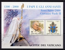 VATICAN Sc#1150 S/S 2000 Jubilee Popes MNH