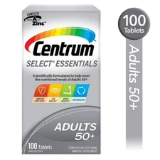 Centrum Select Essentials Adults 50+ Multivitamin & Multimineral Supplement 100