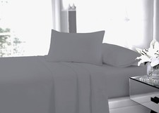 Percale Non Iron Cotton Flat and Fitted Sheet Set with Pillow Case  Bedding Set