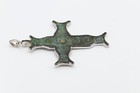 Very big Roman Byzantine Cross 4 inch tall Large Cross Sterling Silver and 18k — photo 9