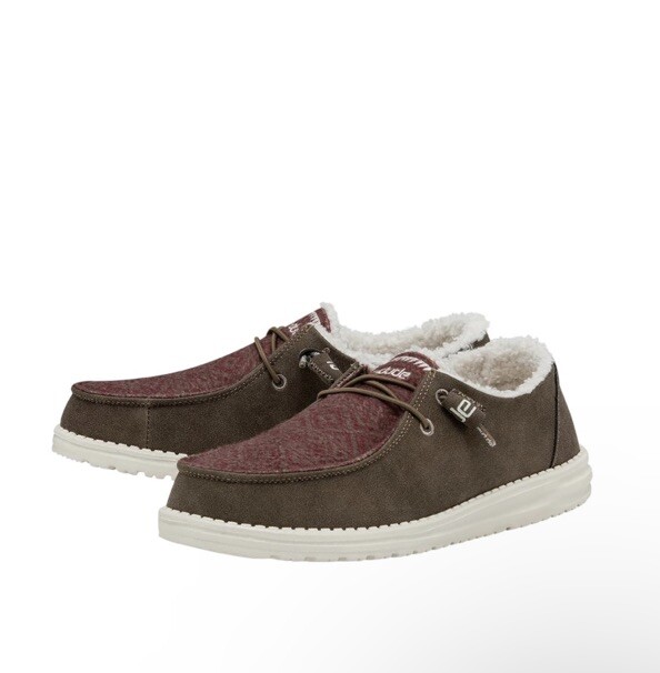 Hey Dude Wendy Recycled Leather Slip On Shoes Fleece Lined Size